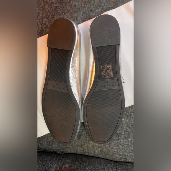 Marc Jacobs Metallic Silver Flats with Gold Floral Accents - Picture 5 of 10
